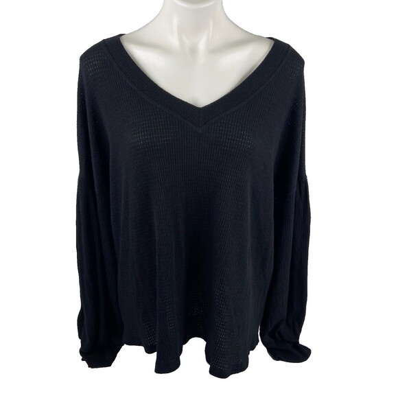 Andree Women 1X Black Sweater Long Sleeve Lightweight Casual NWT - Picture 1 of 9